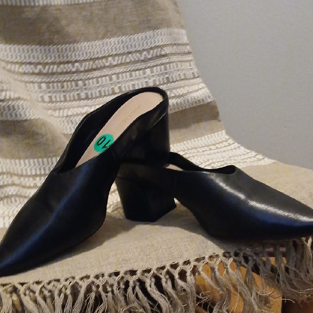 Aldo Elegant Black Leather Mules
